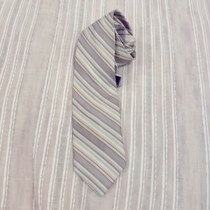Men’s tie - Calvin Klein, tan, beige stripe